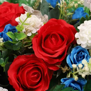 Künstliche Seidenrosen Blumenstrauß Heimtextilien bunte künstliche Blumen Mittelstück Dekor.