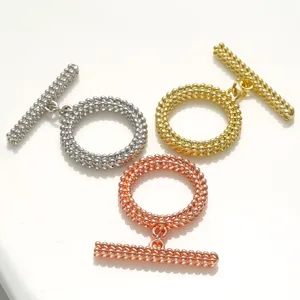 Metal OT toggle clasp set for DIY jewelry bracelet necklace making findings gold silver and rose