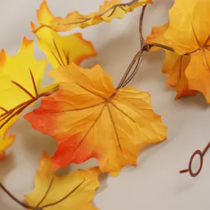 Guirlanda de hojas de arce artificiales 100cm hojas falsas decoración de otoño para el hogar
