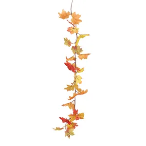 Guirlanda de hojas de arce de otoño artificial para decoración del hogar Halloween.