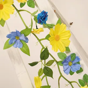 Artificial cosmos flower vine for home wedding wall hanging decor festival garland