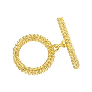 Gold OT clasp jewelry finding, minimalist DIY connector for bracelets and necklaces details.