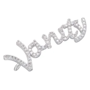 Pendentif lettre Vanity en zirconium micro-serti argent DIY collier boucle d'oreille bijoux