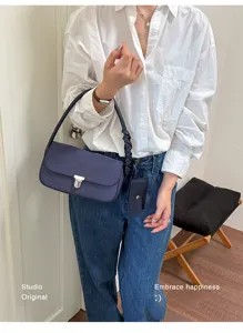 Fashion women shoulder bag solid color underarm handbag casual daily chic tote bag