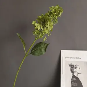 Flor artificial de hortensia puntiaguda de crepé para decoración del hogar al por mayor