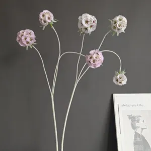 Branche de fleur floquée artificielle style nordique décoration maison accessoire photo élégant.