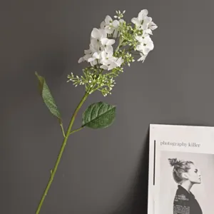 Rama de hortensia blanca artificial flor falsa para decoracion del hogar boda arreglo floral props