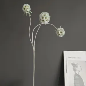 Branche de fleurs de fruit de moulin à vent floqué artificiel pour décoration nordique.