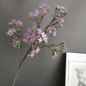Fausse branche de fleur de lilas artificielle pour décoration d'intérieur design de fleurs