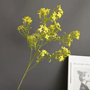 Branche de fleurs artificielles jaunes simulation arrangement floral décoration maison mariage