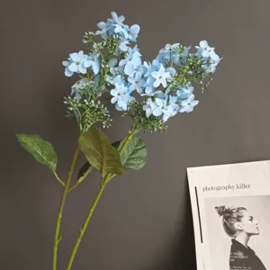 Flor hortensia azul artificial rama única decoración hogar estilo nórdico artificial
