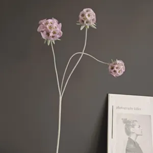 Branche de fleur floquée artificielle rose tige plante déco nordique style minimaliste
