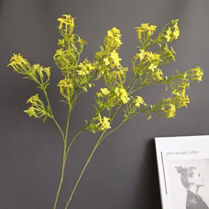 Branche de fleurs jaunes artificielle faux lila décoration maison mariage fête arrangement accessoire