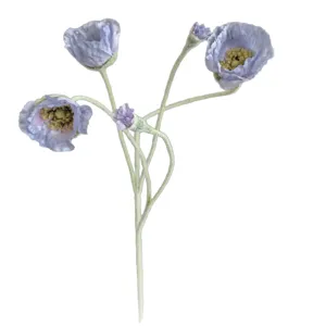 Fiore finto di papavero floccato artificiale stile nordico decorazione casa matrimonio