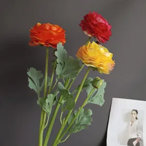 Artificial Ranunculus Flower Silk Fake Peony Stem For Home Wedding Party Photography Decoration Floral Arranging