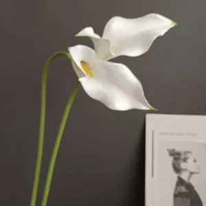 Künstliche EVA Calla Lilie Blumen Doppel-Kopf für Heimdekoration Hochzeit Deko