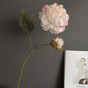Künstliche Pfingstrose mit zwei Köpfen, Vintage-Seidenblumen-Dekor für Zuhause und Hotel.