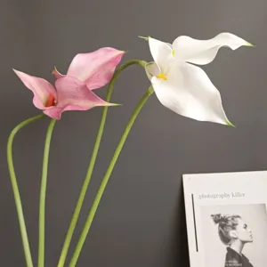 Künstliche EVA Calla Lilien Blumen Doppelkopf Kunstblumen für Haus Hochzeit Dekoration
