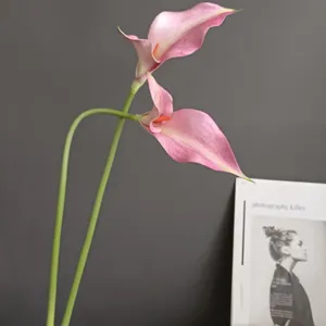 Kuenstliche Calla Blume EVA Rosa Langer Stiel Heimdeko Hochzeit Interieur Detail