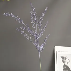 Detailed close-up view of the purple artificial fruit branch showing realistic texture and stem design.