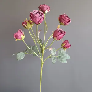 Artificial rose flowers branch 10 heads silk fabric fake roses for home wedding decor