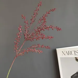 Artificial red berry branch for Nordic home decor, wedding floral arrangement and Christmas.