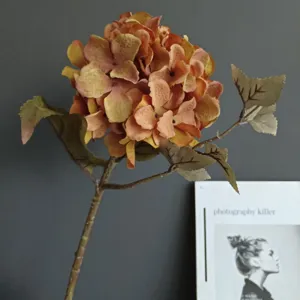Ramo di ortensia artificiale retro fiore finto decorazione casa matrimonio bouquet.