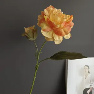 Kunstblume Pfingstrose im Retro-Stil mit verbrannten Kanten fur Heim Hotel Dekoration