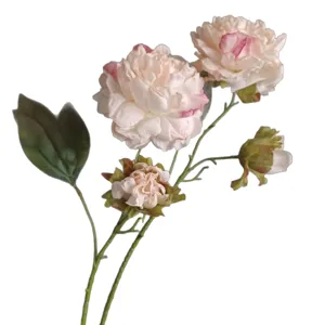 Handgemachter künstlicher Krepp-Pfingstrosen-Blumenzweig Retro-Stil Heimdeko Blumen