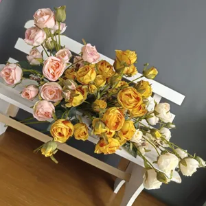 Artificial rose flower arrangement for home decor nordic style wedding detail shot