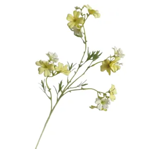 Ramo di fiori selvatici artificiali giallo bianco stelo floreale finto decorazione casa supporto