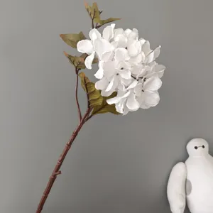Stelo di fiore di ortensia bianca artificiale per decorazione domestica e matrimonio