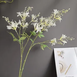 Artificial white bamboo flower branch fake plants home wedding party decor floral arrangement