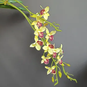 Ghirlanda di orchidee artificiali fiori gialli finti per decorazione casa e matrimonio