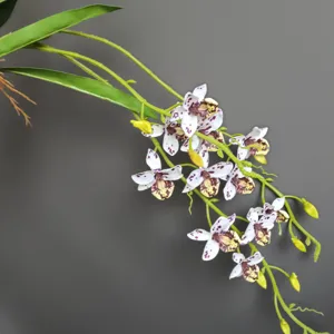 Dettaglio fiore di vite di orchidea artificiale, phalaenopsis realistica per arredamento nozze.