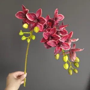 Ramo di orchidea phalaenopsis artificiale fiore finto dettaglio per decorazioni casa e design floreale.