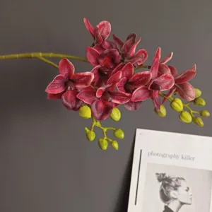 Rametto di orchidea farfalla artificiale per decorazione casa nordica disposizione floreale.