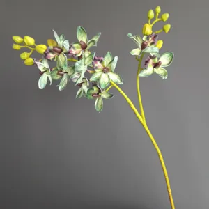Ramo di orchidea artificiale phalaenopsis al tatto morbido per decorazione floreale.