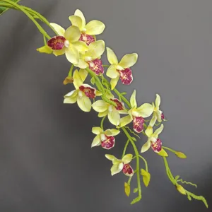 Vite di orchidea artificiale fiori finti gialli decorazione floreale per la casa