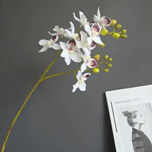 Orchidea Phalaenopsis artificiale stelo singolo fiore di seta decorazione casa composizione