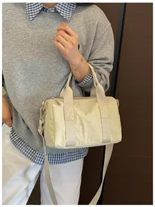 Casual nylon commuting crossbody bag, lightweight daily shoulder handbag for women and girls