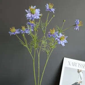 Artificial wild flower bouquet daisy chamomile nigella home decor aesthetic photo prop.