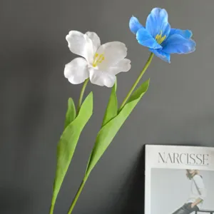 Flor de tulipán abierta artificial rama única decoración hogar boda estilo minimalista