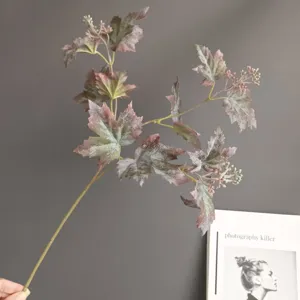 Rama de planta de hoja de arce artificial follaje falso para decoracion del hogar arreglo floral.