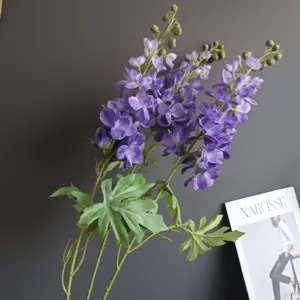 Fiore di Delphinium Artificiale Stampa 3D Stelo di Finto Fiore in Seta Per Decorazione Casa Nordica Festa Matrimonio