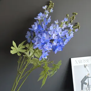 Fiore artificiale 3D delphinium blu stelo decorazione casa festa matrimonio composizione