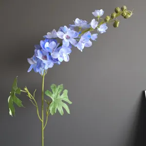 Fiore di delphinium artificiale 3D, ramo di fiore finto realistico per decorazione casa e nozze.