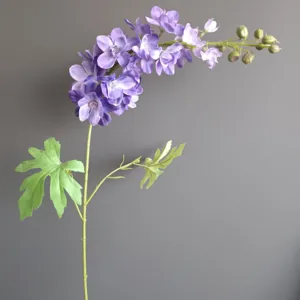 Fiore artificiale delphinium 3D stelo singolo finto decoro floreale per casa matrimonio