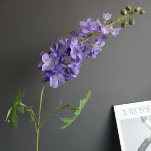Rametto di delphinium artificiale fiore di speronella viola per decorazione casa matrimonio