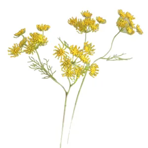 Artificial yellow lace flower faux plant bouquet for modern home decor wedding party decoration